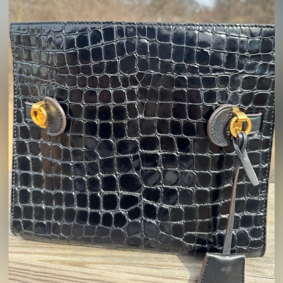 Tory Burch Lee Radziwill Croc-Embossed Leather Bag - Picture 5 of 15